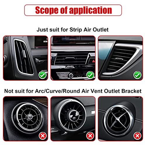 PYHLVCLF 20 Pieces Universal Car Air Conditioner Vent Trim Decoration Strip Accessories, Waterproof Flexible Shiny Auto Car Vent Interior Accessories for All Air Vent Outlet (A-Red - 20 Pieces)