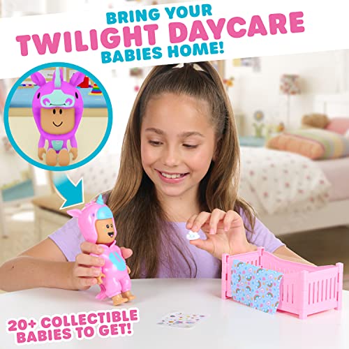 Twilight Daycare Collectible Baby Dolls – Deluxe Unicorn Baby Pack Includes Metaverse Doll, Crib, Blanket, and Extra Toy – Redeem Virtual Items in Online Game