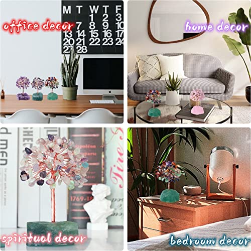 7 Chakra Healing Crystal Tree Natural Gemstone Crystals Stone Base Copper Wire Tree Life Money Trees for Home Office Desk Room Bookshelf Decor Reiki Spiritual Energy for Womem Men