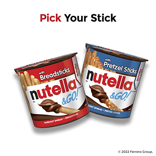 Nutella & GO! Bulk 24 Pack, Hazelnut and Cocoa Spread with Breadsticks, Snack Cups, 1.8 oz Each