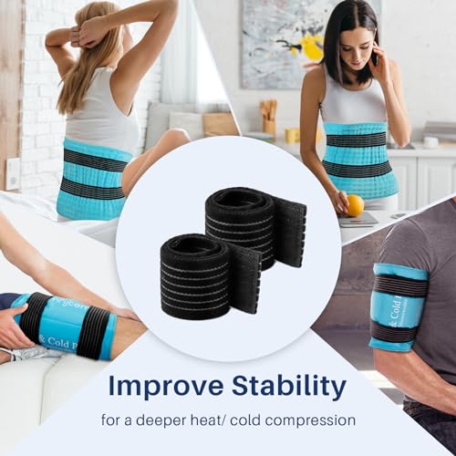 Comfytemp Ice Pack Strap, Stretchable, Reusable, 27.6 x 2 in, 1pc, FSA HSA Eligible, Ice Belt Extender Strap, Elastic Hook and Loop Extension Strap Adds Length to Most Ice Packs, Multiple Uses