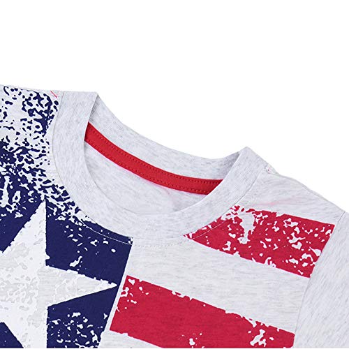 Little Hand Kids 4th of July Clothes Boys American Flag T-Shirt Stars Stripes Tee Shirts for Toddler 1-2 T