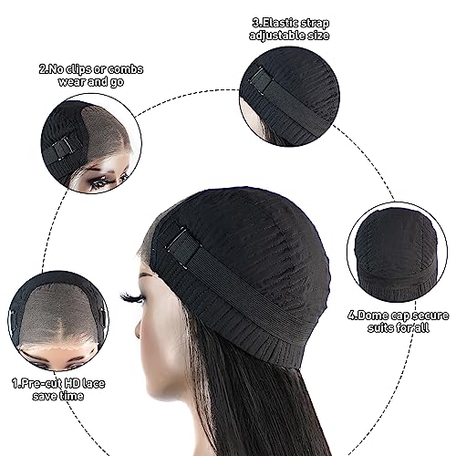 FACMOOD Wear and Go Glueless Bob Wig Human Hair, 6x4 Pre-Cut HD Lace Front Kinky Curly Glueless Wigs Pre-Plucked, Transparent Lace Closure Wigs for Women 180% Density 10 inch