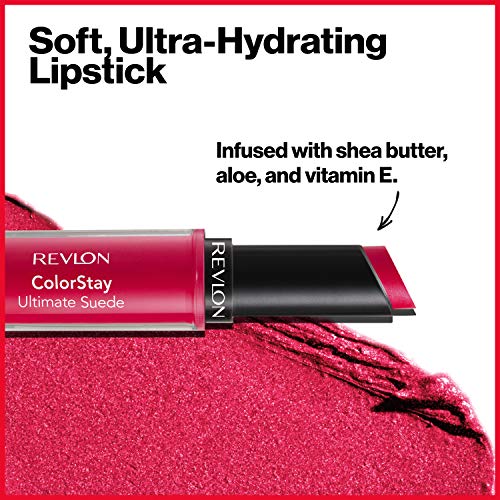 REVLON Lipstick, ColorStay Ultimate Suede Lipstick, High Impact Lip color with Moisturizing Creamy Formula, Infused with Vitamin E, 095 Finale, 0.09 Oz