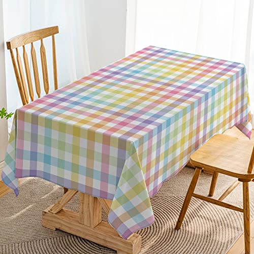 Hafangry Easter Buffalo Check Plaid Tablecloth Gingham Spring Party Decoration Rustic Kitchen Dining Room Table Cover (60" x 60")