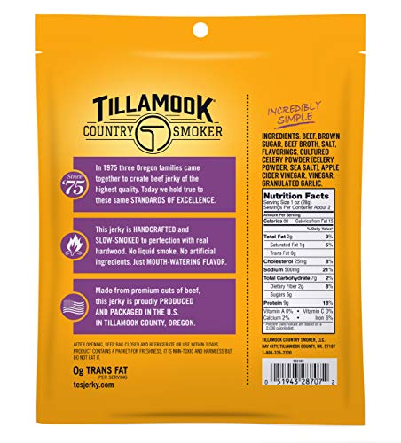 Tillamook Country Smoker Real Hardwood Smoked Beef Jerky, Spicy & Sweet, 2.5 Ounce