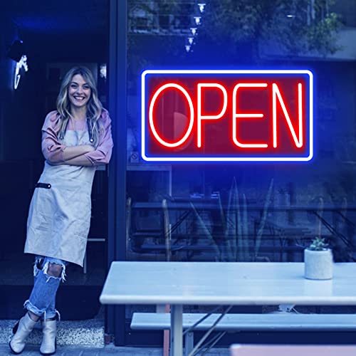 Open Signs for Business Ultra Bright LED Neon Open Signs 16 Inch Plug In Electric Light Up Open Sign with ON/OFF Switch for Business Storefront Window Glass Door Shop Store Florists Bar Salon Cafes Restaurant Pubs