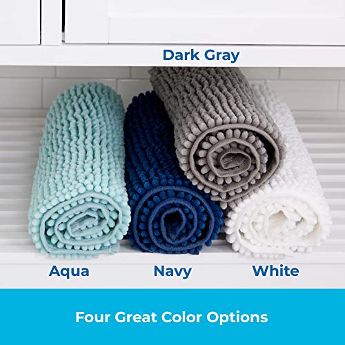 Linenspa Chenille Bath Mat Set — 2 Piece, Non Slip, Water Absorbent, Fast Drying, Machine Washable, Bath Rug For Bathroom - Dorm Room Essentials