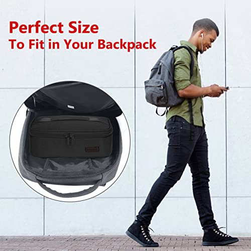 Gloppie Small Lunch Bag for Men Women Insulated Lunch Box Mini Lunchbox Portable Lunch Cooler Bag Adult Lunch Pail Petty Food Containers Reusable Snack Bag Loncheras Para Hombres Black