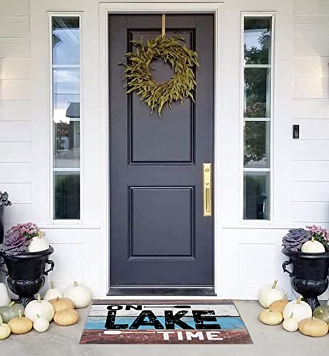 On Lake Time Paddles Super Absorbent Bath Mat,17 x 30 Inch Home Lake House Bathroom Kitchen Decor Quick Dry Rubber Non-Slip Floor Mats Rug Carpet,Lake Lovers Gift