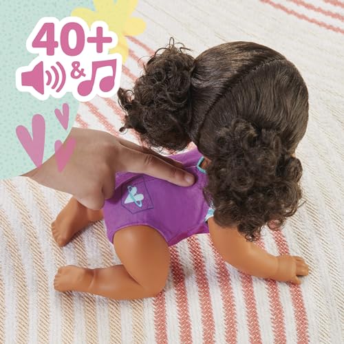 Baby Alive Crawl 'n Play Tilly Tinker Electronic Crawling Baby Doll Set, Black Hair, Kids Toys for Girls & Boys 3 Years & Up, 10.75 Inches