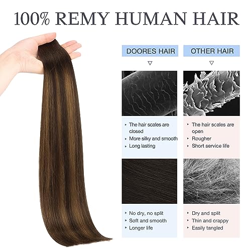 DOORES Tape in Hair Extensions Remy Hair, Bleach Blonde 26 Inch 20pcs 60g, Real Human Hair Extensions Tape in Seamless Straight Remy Skin Weft Hair Extensions