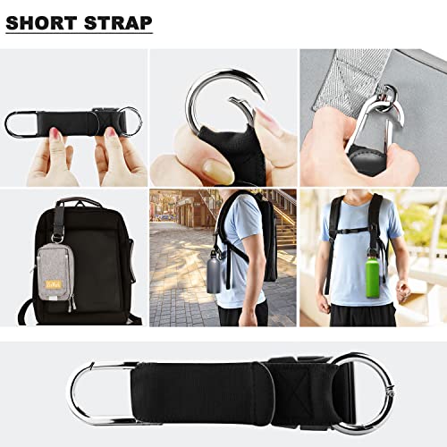 ZINZ Elastic Jacket Gripper Travel Strap with D-Ring Hooks and Buckle, Suitcase Straps Belts Travel Accessories, Makes Your Hands Free,Black