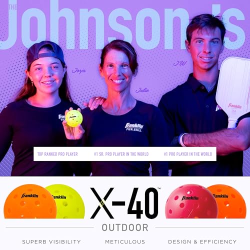 Franklin Sports Outdoor- X-40 Pickleball Balls - USA Pickleball (USAPA) Approved - 3 Pack Outside Pickleballs - Optic Yellow - US Open Ball