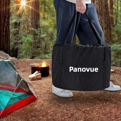Panovue 19.5 inch Smokeless Fire Pit with Carry Bag, Stainless Steel Outdoor Smokeless Firepit, Wood Burning Fire Pits for Camping, Bonfire,Low Smoke Firepit for Outside(Black)