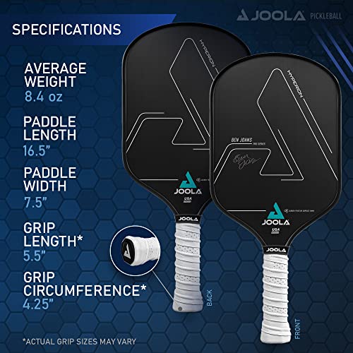 JOOLA Ben Johns Hyperion CFS Pickleball Paddle - Carbon Surface with High Grit & Spin, Elongated Handle, USAPA Approved Ben Johns Paddle