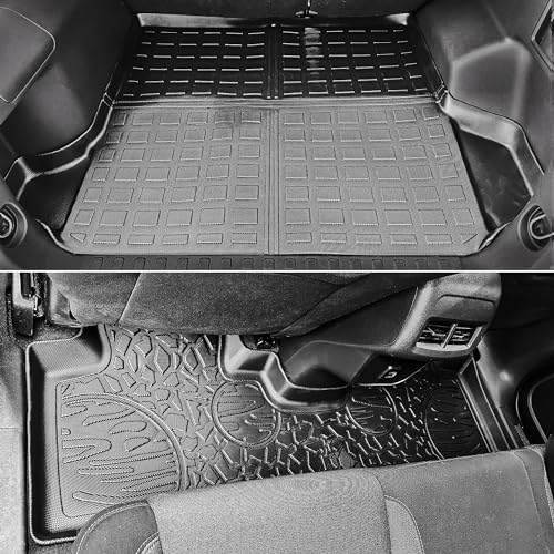 Floor Mats & Cargo Liner for Chevy Equinox/GMC Terrain 2024 2023 2022-2018, Custom Fit TPE All Weather Chevrolet Equinox Floor Liners and Rear Cargo Mat Waterproof Car Mats Set Accessories, Black