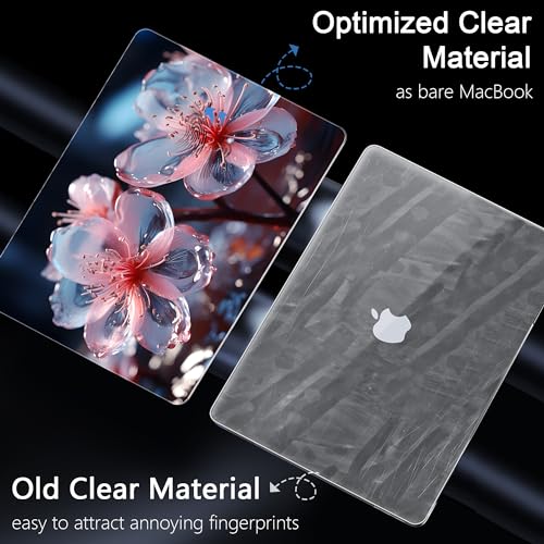 Yebiseven for MacBook Air 13.6 inch M3/M2 Case 2024 2022 Released A3113/A2681, Laptop Hard Shell Case with Keyboard Cover & Screen Protector & OTG Adapter & 2 Webcam Covers, Pastel Marble