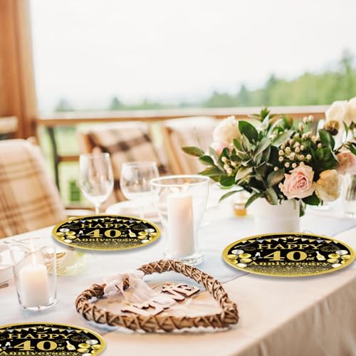 40 PCS40th Birthday Party Decorations 40th Birthday Party Tableware1984 Birthday Party Decorations Supplies Birthday Party Plates Napkins for Cheers to 40 Years Wedding Anniversary Party Supplies