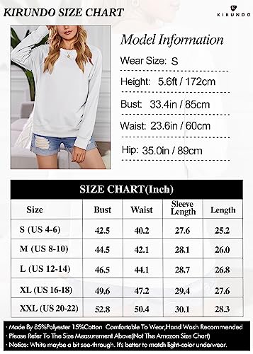 KIRUNDO Women's Casual Crewneck Sweatshirts 2024 Spring Fall Clothes Loose Long Sleeve Lightweight Pullover Shirts Tops (Medium, Split-Yellow)