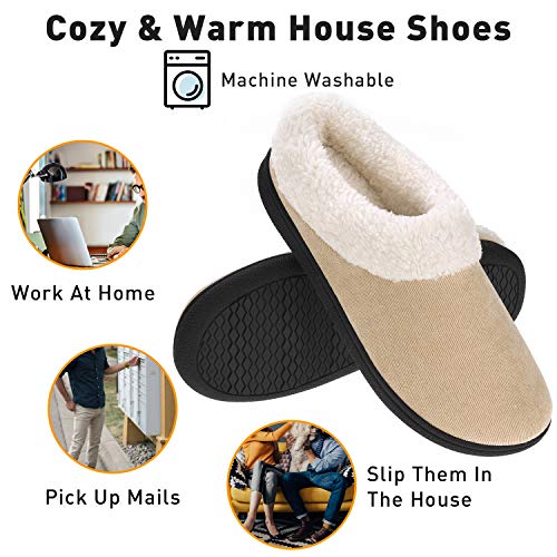 VONMAY Fuzzy House Slippers for Women Memory Foam Slippers with Fleece Collar Indoor Outdoor