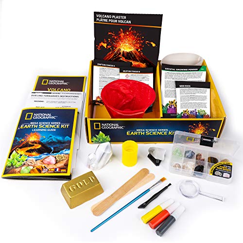 National Geographic STEM Science Kit - 15+ Experiments, Crystal Growing, Volcano Kit, Dig Kits & Gemstones for Kids - Amazon Exclusive