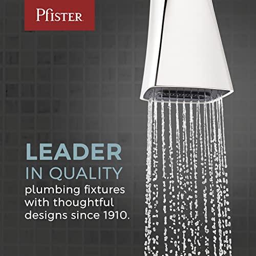 Pfister Pfirst Modern Tub and Shower Trim Without Shower Head (Designed to be used with a Pfister 0X8 Series Tub Valve - Sold Separately), Single Handle, Brushed Nickel Finish, R89070K