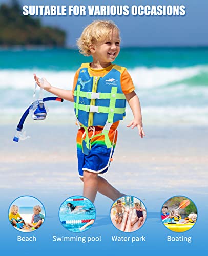 Gogokids Toddler Swim Vest, Floaties for Kids 20-70 Pounds, Float Jacket with Adjustable Safety Strap, Floation Pool Trainer Vest Learn to Swim for Boys Girls 1-9 Years