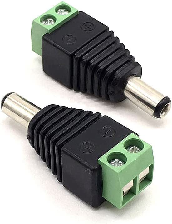 CRIVERS 20Pc Male and 20Pc Female 2.1x5.5mm DC Power Cable Jack Adapter Connector Plug Led Strip CCTV Camera Use 12V+20Pc Coaxial Camera Vedio BNC Male Balun Connector for Coax CAT5 to CCTV(60 Pc)