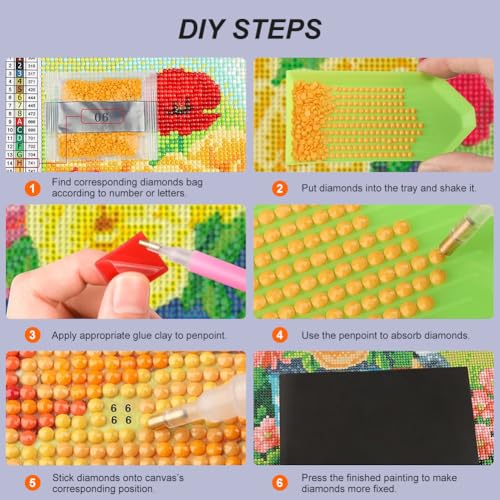 WSLWXSHM Diamond Painting Kits for Adults, Cat Round Full Drill Diamond Art Kits, 5D DIY Paint with Diamonds Crafts for Home Wall Decoration Gifts 12×16Inch