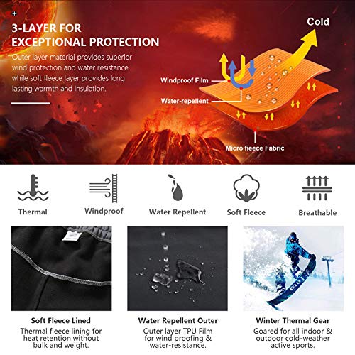 Toomett Men's Snow Pants Waterproof Skiing Winter Insulated Soft Shell Outdoor Fleece Lined Cargo Hiking Pants with Zipper Pockets,MH4409,Army,29