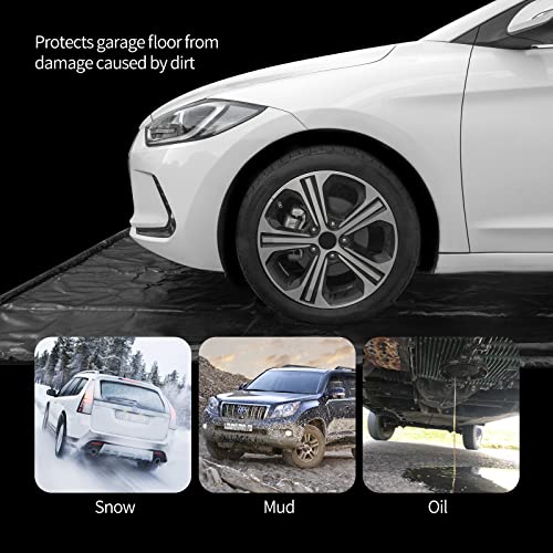 WELKIN Containment Mat,(7'9" x 16'),Non-Slip Garage Floor Mat - Heavy Duty Waterproof Protection from Snow, Rain and Mud for Cars