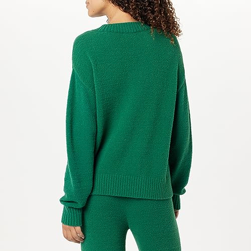 The Drop Women's Carter Super Soft Essential Crewneck Sweater, Malachite Green, 5X, Plus Size