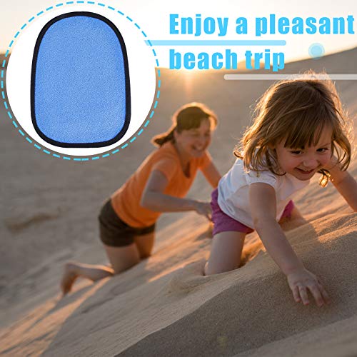Skylety 2 Pieces Sand Mitt for Beach Sand Off Mitt Soft and Skin Friendly Cotton Towel Help Parents Clean from Children's Skin Brush Pack for Surf, Ocean and Lakeside Recreation(Blue)