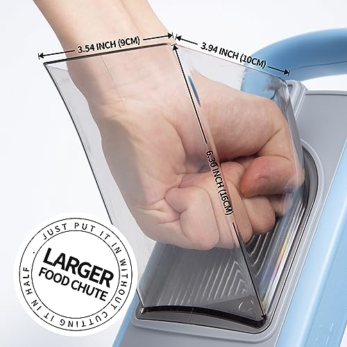 VEGGURU Safer Mandoline Food Slicer, Thickness Adjustable Vegetable Chopper, Onion Chopper Potato Slicer Tomato Cutter Dicer, Multifunctional Kithcen Food Fruit Chopper