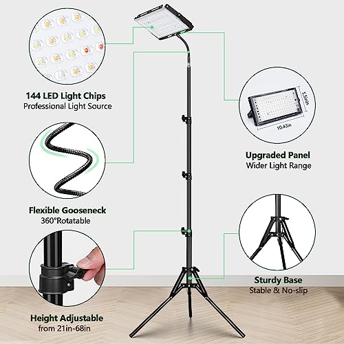 LBW Stand Grow Lights for Indoor Plants, Full Spectrum 96 LEDs Plant Grow Light, Upgraded Floor Grow Lamp with Adjustable Tripod Stand 21-68in, On/Off Switch,Ideal for Tall Large Houseplant Growing