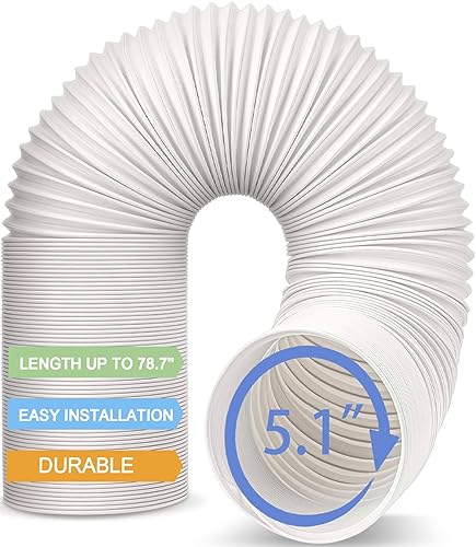 Jin&Bao Air Conditioner Hose, Portable Exhaust Vent Hose with 5.1‘’ (5‘’) Diameter, Clockwise AC Hose Length to 78 Inch, Universal Replacement AC Vent Hose for Many Portable AC