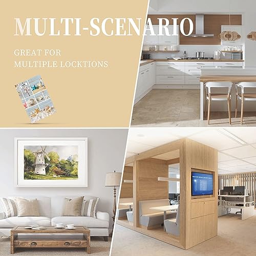 Xuejiaku Decorative Outlet Covers Beachy Starfish Seashell Blue Wood Board 4 Gang Wall Plate Quad Rocker Decora Light Switch Cover Plate Jumbo Electrical Faceplate GFCI for Barhroom Decor