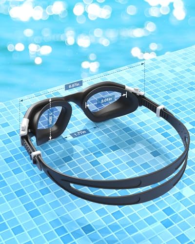 ZIONOR Swim Goggles, G1 SE Swimming Goggles Anti-fog for Adult Men Women (B2-Clear Lens Green Frame)