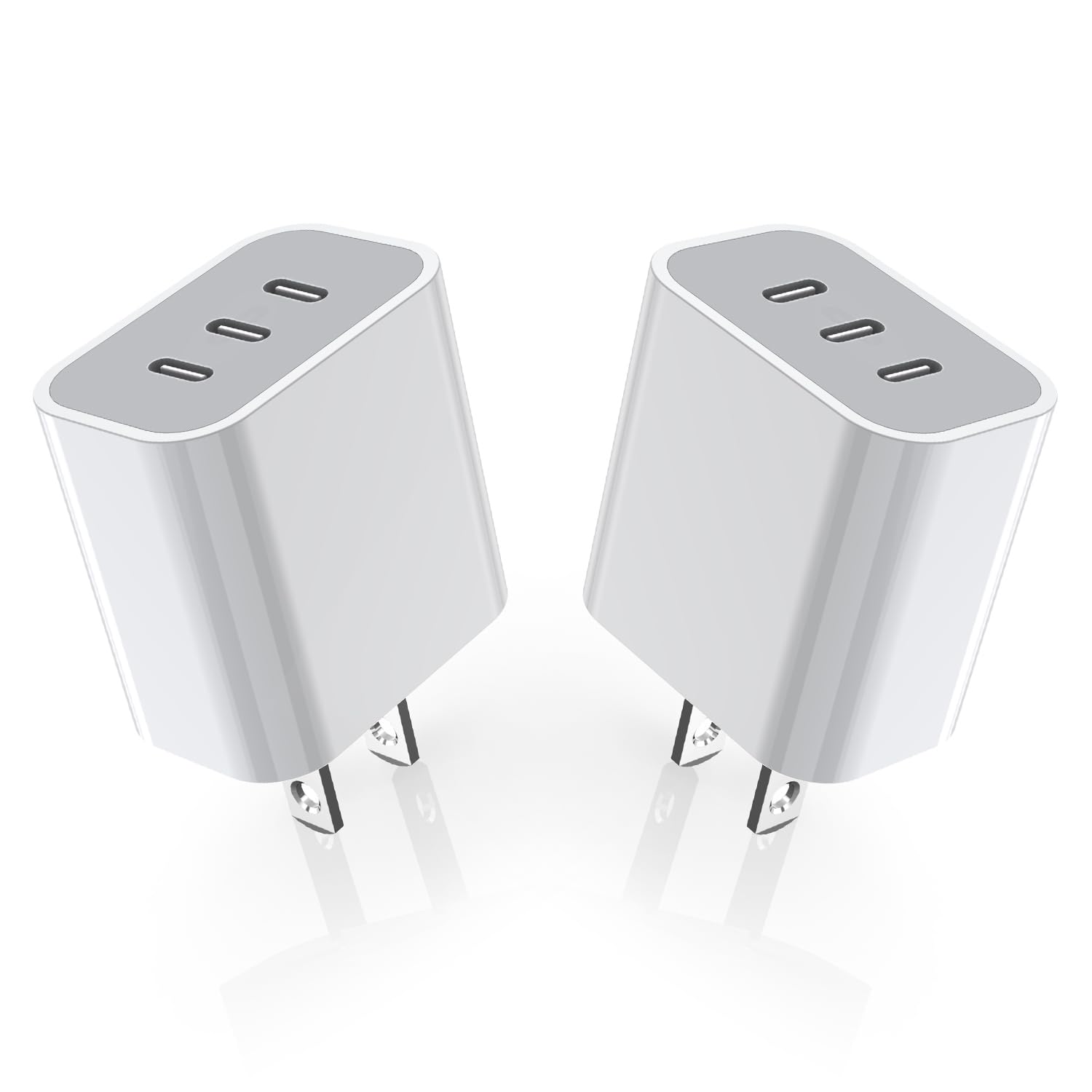 iPhone 16 Charger Block,USB C Charger [2 Pack] 35W 3-Port Wall Charger Fast Type C Charging Block PD Power Adapter for iPhone 16/16 Pro Max/15/15Pro/14/14 Pro/13 Pro Max/12/11, iPad,Galaxy,Pixel 4/3