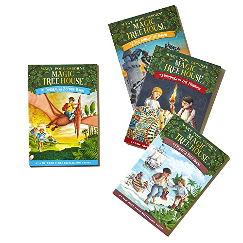 Magic Tree House Boxed Set, Books 1-4: Dinosaurs Before Dark, The Knight at Dawn, Mummies in the Morning, and Pirates Past Noon