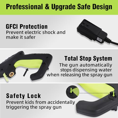 CHOGER Electric Pressure Washer, 2.6 GPM, 4000 PSI Power Washer Electric Powered with Hose Reel, Foam Cannon,High Pressure Washer with 35FT Power Cord, 25FT Hose, GFCI Protection and 4 Nozzles