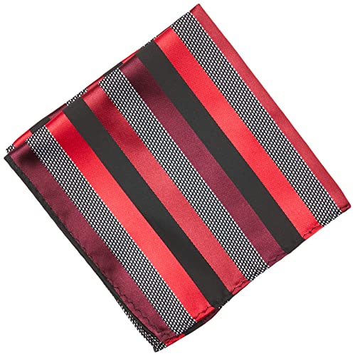 Stacy Adams Men's Microfiber Stripped Tie Set, Black/Red, One Size