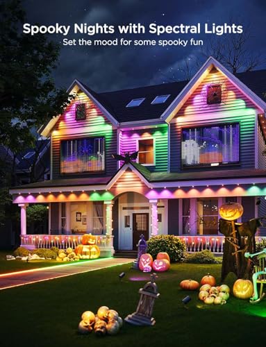 Govee Permanent Outdoor Lights Pro, 100ft with 60 RGBIC LED Lights for Daily and Accent Lighting, 75 Scene Modes for Halloween, IP67 Waterproof, Works with Alexa, Google Assistant, Matter, White