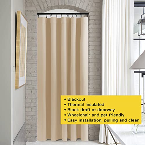 NICETOWN 50% Light Blocking Vertical Blinds for Sling Door, Window Curtains, Privacy 50% Blackout Curtains for Patio, Extra Wide Drapes (White, W70 inches x L108 inches, 1 Panel)