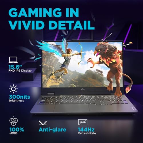 Lenovo LOQ Gaming Laptop, NVIDIA GeForce RTX 4060, Intel 13th Gen i7-13700H, 15.6" FHD 144Hz Display, 16GB DDR5 RAM, 1TB PCIe SSD, Webcam, HDMI, RJ45, Backlit KB, Wi-Fi 6, Windows 11 Home, Grey