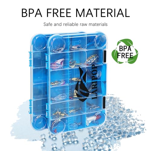 LARIPOP Tackle Boxes, Fishing Plastic Box, Transparent Plastic Storage Organizer Box,Tool Box, Bait Separator -Angler's equipment- 2 Packs /4 Packs Tackle Trays - Parts Box