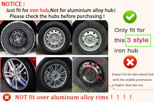 Hubcap Wheel Cover Replacement R14 Hub Caps Universal Wheel Rim Cover ABS Material Exterior Accessories for Car Truck SUV Sedan -Set of 4