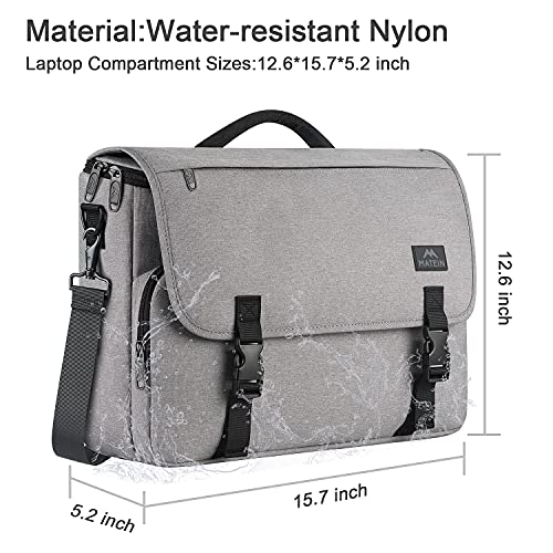 MATEIN Messenger Bag for Men, Briefcases Lightweight Men's Laptop Bag 15.6 inch Water Resistant Crossbody School Satchel Bags Computer Work Office Bag with Shoulder Strap, Black