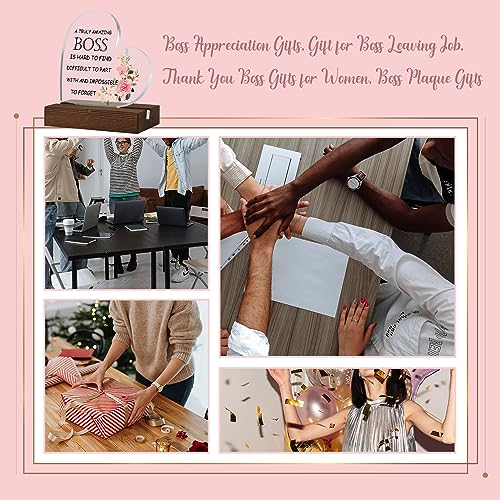 Boss Appreciation Gifts, Gift for Boss Leaving Job, Thank You Boss Gifts for Women, Boss Plaque Gifts, New Boss Gifts for Her, Him, Boss Christmas Birthday Gifts for Women, Boss Office Decor ZXZ1